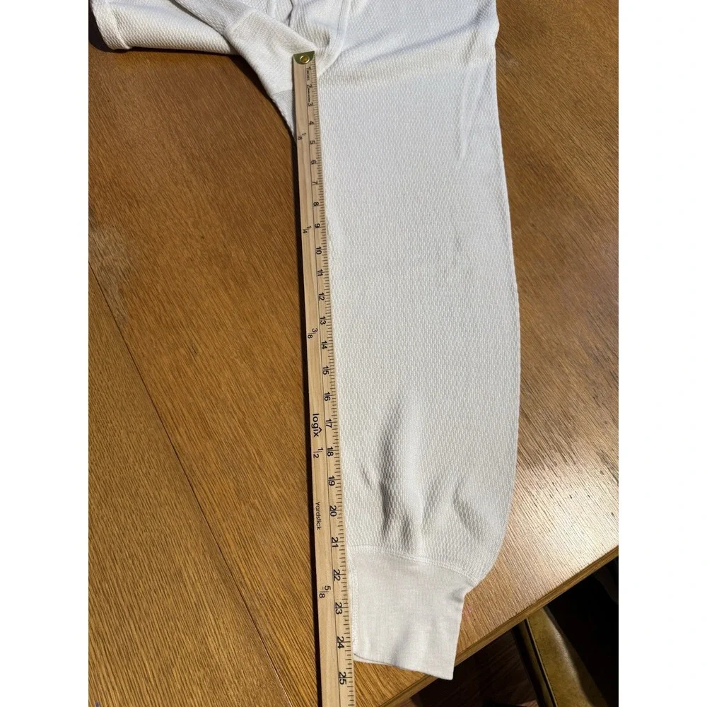 Vintage J.E. Morgan Thermal Long Johns L Waffle Knit USA‎ White Cotton Poly